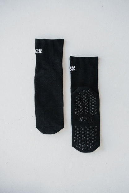 The OG Flex Crew Length Grip Sock - Black