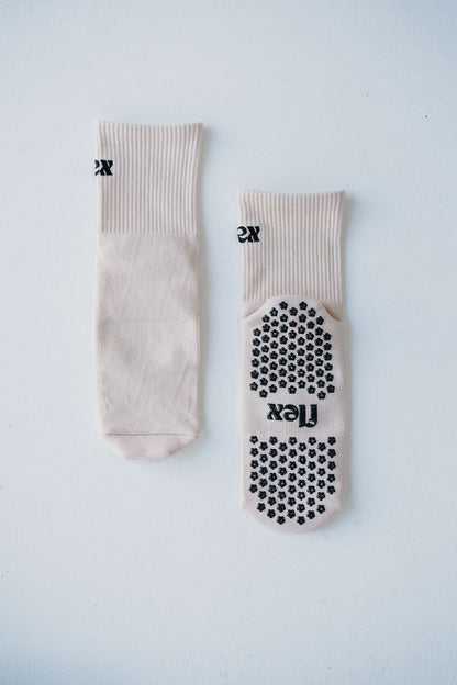 The OG Flex Crew Length Grip Sock - Sand